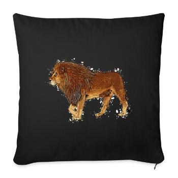 Lion - Housse de coussin décorative 45 x 45 cm - noir - Devant