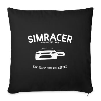 Cadeau de course Sim pour les fans de jeux de course et les joueurs - Housse de coussin décorative 45 x 45 cm - noir - Devant