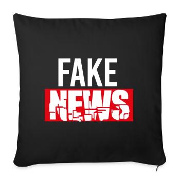 fausses nouvelles - Housse de coussin décorative 45 x 45 cm - noir - Devant