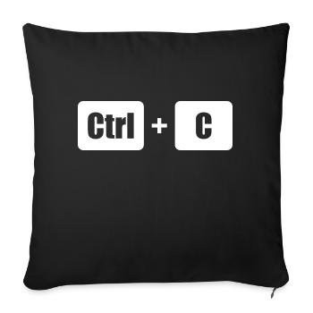 Ctrl C Ctrl V père fils parents enfants look partenaire - Housse de coussin décorative 45 x 45 cm - noir - Devant
