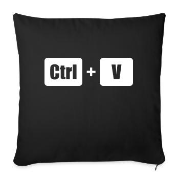 Ctrl C Ctrl V père fils parents enfants look partenaire - Housse de coussin décorative 45 x 45 cm - noir - Devant