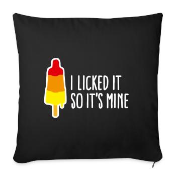 I licked it so it's mine lécher popsicle vilain - Housse de coussin décorative 45 x 45 cm - noir - Devant