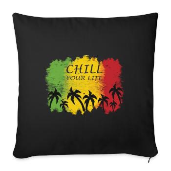 Jamaika Chill your life Design - Sofakissenbezug 45 x 45 cm - Schwarz - Vorne