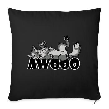 Awooo Lazy Feral - Sofa pillowcase 17,3'' x 17,3'' (45 x 45 cm) - black - Front