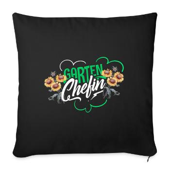 Garten Chefin - Sofakissenbezug 45 x 45 cm - Schwarz - Vorne