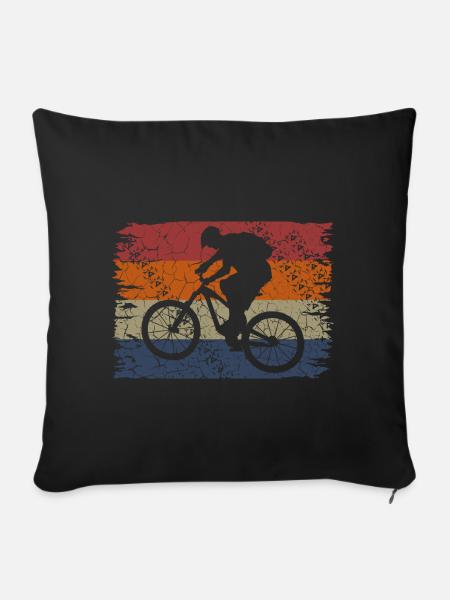 Mtb Mountainbike retro Mountainbiker Geschenk - Sofakissenbezug 45 x 45 cm - Schwarz