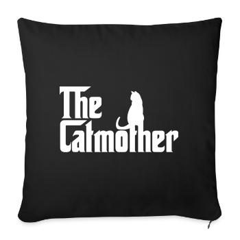 The Catmother Cat Mom Cats Love - Sofa pillowcase 17,3'' x 17,3'' (45 x 45 cm) - black - Front