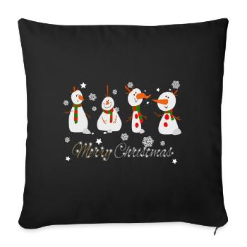 Snowmen Snowflake Merry Christmas 2020 - Sofa pillowcase 17,3'' x 17,3'' (45 x 45 cm) - black - Front