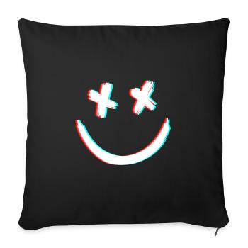 DEAD SMILE 3D - Sofa pillowcase 17,3'' x 17,3'' (45 x 45 cm) - black - Front