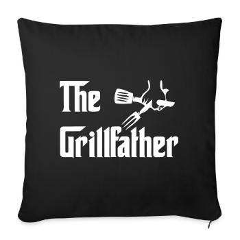 Le père gril amateur de barbecue - Housse de coussin décorative 45 x 45 cm - noir - Devant