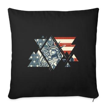 New York City USA America Statue of Liberty - Sofa pillowcase 17,3'' x 17,3'' (45 x 45 cm) - black - Front