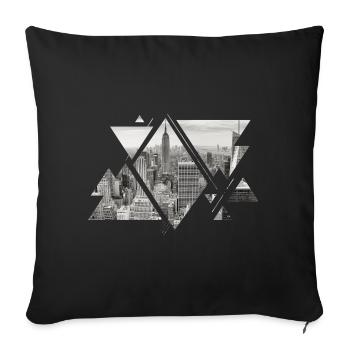 New York City NYC USA America Skyline City - Sofa pillowcase 17,3'' x 17,3'' (45 x 45 cm) - black - Front