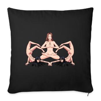 Yoga Erotik nackte Frauen nackt Yoga Yogi - Sofakissenbezug 45 x 45 cm - Schwarz - Vorne