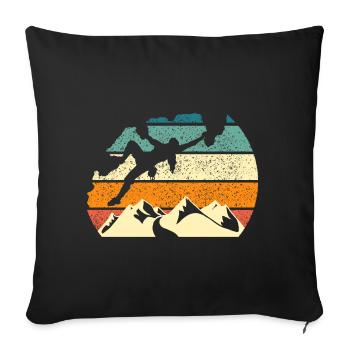 climbing sport climbing climber climb rock climbing - Sofa pillowcase 17,3'' x 17,3'' (45 x 45 cm) - black - Front