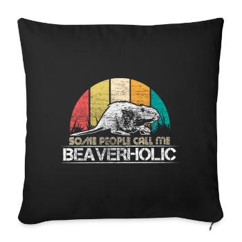 Castor Idée cadeau - Housse de coussin décorative 45 x 45 cm - noir - Devant