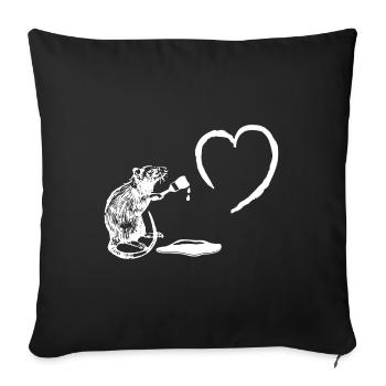 Brush Artist Rat - Sofa pillowcase 17,3'' x 17,3'' (45 x 45 cm) - black - Front