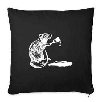 Brush Artist Rat - Sofa pillowcase 17,3'' x 17,3'' (45 x 45 cm) - black - Front