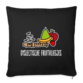 Le fruit dyslexique vole l’enregistreur de dyslexie - Housse de coussin décorative 45 x 45 cm - noir - Devant