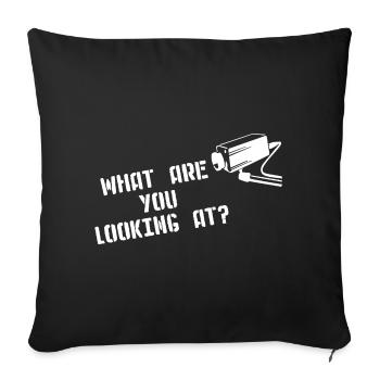 WHAT ARE YOU LOOKING AT CCTV Camera Street Art - Sofa pillowcase 17,3'' x 17,3'' (45 x 45 cm) - black - Front
