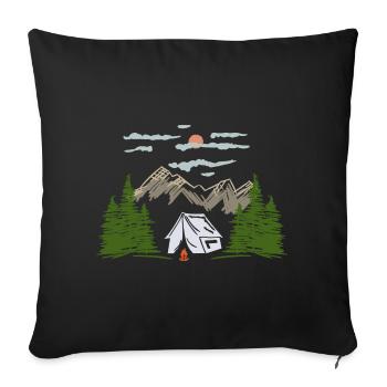 Camping Camping Mountain Motif Gift Idea - Sofa pillowcase 17,3'' x 17,3'' (45 x 45 cm) - black - Front