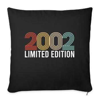Vintage 2002 Birthday Year of birth Retro seashell - Sofa pillowcase 17,3'' x 17,3'' (45 x 45 cm) - black - Front