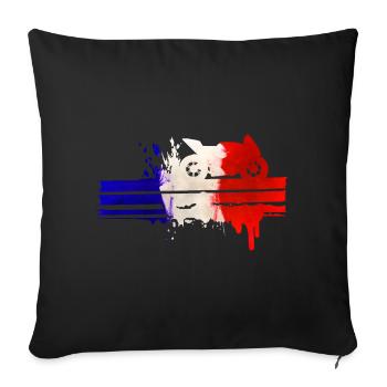 Motorcycle Motorsport France racing strip - Sofa pillowcase 17,3'' x 17,3'' (45 x 45 cm) - black - Front