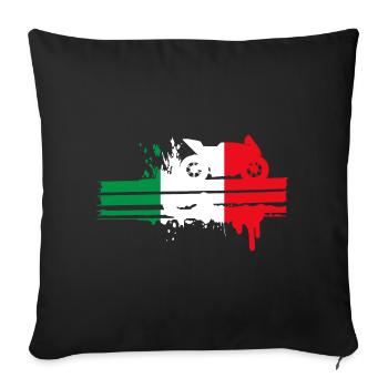 Motorrad Motorsport Italia Rennstreifen - Sofakissenbezug 45 x 45 cm - Schwarz - Vorne