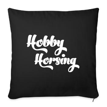 Pferd in Pocket Pferd in Tasche Hobby Horsing Baby - Sofakissenbezug 45 x 45 cm - Schwarz - Vorne
