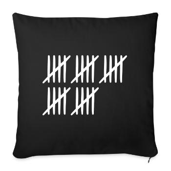 25th birthday tally sheet 25 years old - Sofa pillowcase 17,3'' x 17,3'' (45 x 45 cm) - black - Front