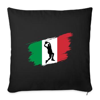 Basketball Italy Flag Team Fan - Sofa pillowcase 17,3'' x 17,3'' (45 x 45 cm) - black - Front