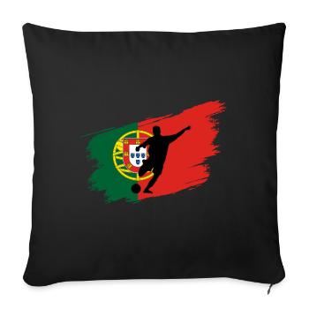 Football Portugal Kicker Flag Ballsport Team Fan - Sofa pillowcase 17,3'' x 17,3'' (45 x 45 cm) - black - Front