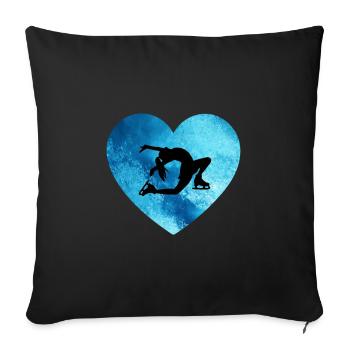 Figure Skating Heart Ice Dancer - Sofa pillowcase 17,3'' x 17,3'' (45 x 45 cm) - black - Front