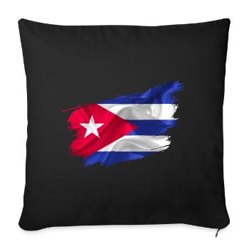 Cuba Drapeau Cuba pays - Housse de coussin décorative 45 x 45 cm - noir - Devant