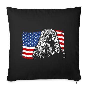 Aigle à tête blanche ADLER Amérique Drapeau Wilsigns - Housse de coussin décorative 45 x 45 cm - noir - Devant