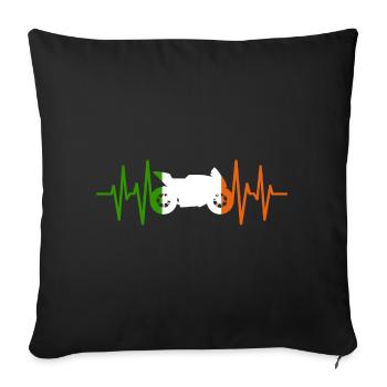 Moto Heartbeat Irlande Motorsport Love - Housse de coussin décorative 45 x 45 cm - noir - Devant