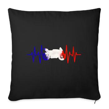 Motorrad Herzschlag Frankreich Motorsport Liebe - Sofakissenbezug 45 x 45 cm - Schwarz - Vorne