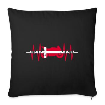 Moto Heartbeat Danemark Motorsport - Housse de coussin décorative 45 x 45 cm - noir - Devant