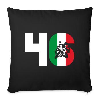 Moto Number 46 Italy Motorcycle Motorsport - Sofa pillowcase 17,3'' x 17,3'' (45 x 45 cm) - black - Front