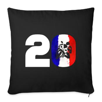 Moto number 20 France Motorcycle Motorsport - Sofa pillowcase 17,3'' x 17,3'' (45 x 45 cm) - black - Front