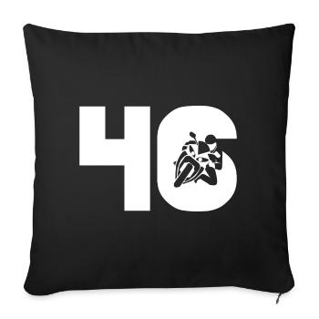Motorsport Startnummer 46 Motorrad - Sofakissenbezug 45 x 45 cm - Schwarz - Vorne