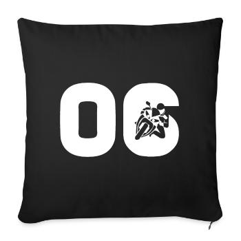 Motorsport Startnummer 6 Motorrad - Sofakissenbezug 45 x 45 cm - Schwarz - Vorne