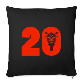 Motorcycle car number 20 - Sofa pillowcase 17,3'' x 17,3'' (45 x 45 cm) - black - Front