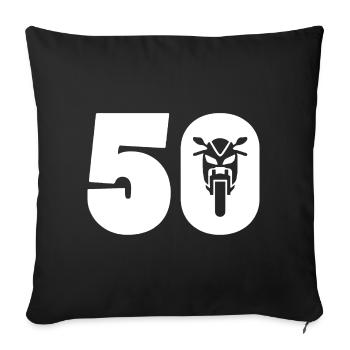 Voiture moto numéro 50 - Housse de coussin décorative 45 x 45 cm - noir - Devant