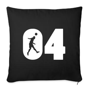 Fussball Spieler Nummer 04 Trikot - Sofakissenbezug 45 x 45 cm - Schwarz - Vorne