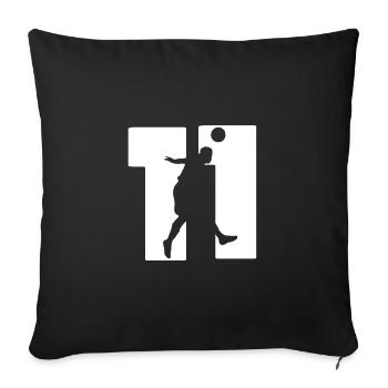 Fussball Spieler Nummer 11 Trikot - Sofakissenbezug 45 x 45 cm - Schwarz - Vorne