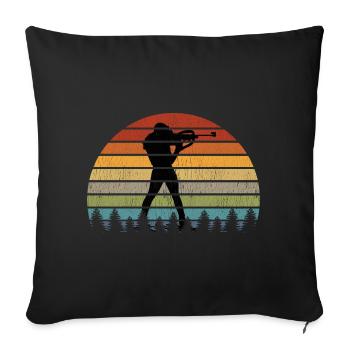 Biathlon Biathlete Figure Winter Sports Gift - Sofa pillowcase 17,3'' x 17,3'' (45 x 45 cm) - black - Front