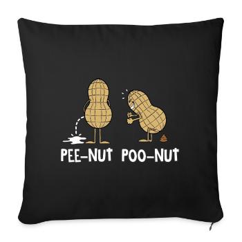 Pee Nut Poo Nut - Sofakissenbezug 45 x 45 cm - Schwarz - Vorne