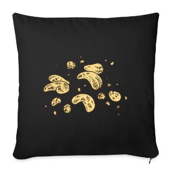 Cashew Cashewnüsse Nüsse nuts - Sofakissenbezug 45 x 45 cm - Schwarz - Vorne