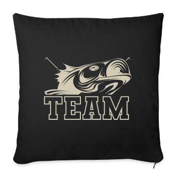 Équipe de pêche Pêche Pêcheur - Housse de coussin décorative 45 x 45 cm - noir - Devant
