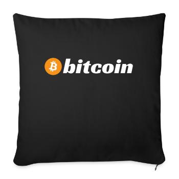 Bitcoin (Bitcoin) - Sofakissenbezug 45 x 45 cm - Schwarz - Vorne